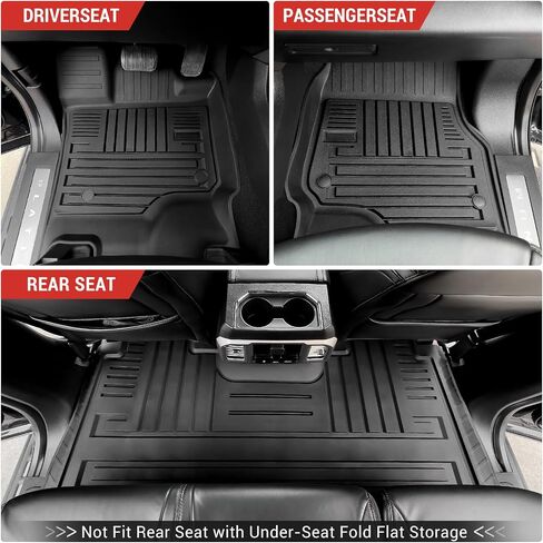 حصيرة أرضية مع حصيرة سرير شاحنة تناسب 2015-2024 Ford F-150 Truck Bed Liner 5.5FT سرير قصير بطانة أرضية للحماية من جميع الأحوال الجوية لملحقات 2024 F150 (غير مناسبة للمقعد الخلفي مع مساحة تخزين مسطحة قابلة للطي) in Saudi Arabia