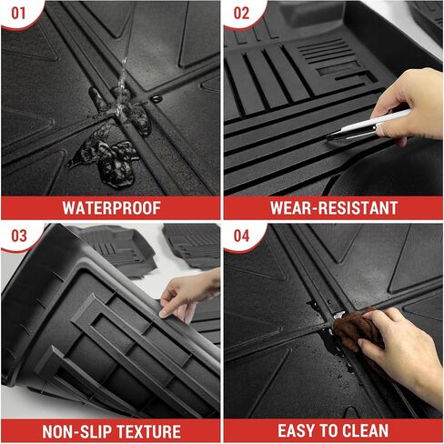 حصيرة أرضية مع حصيرة سرير شاحنة تناسب 2015-2024 Ford F-150 Truck Bed Liner 5.5FT سرير قصير بطانة أرضية للحماية من جميع الأحوال الجوية لملحقات 2024 F150 (غير مناسبة للمقعد الخلفي مع مساحة تخزين مسطحة قابلة للطي) in Saudi Arabia