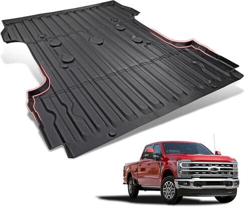 حصيرة سرير صندوق السيارة لعام 2017-2024 Ford F-250 F-350، بطانة سرير مخصصة لجميع الأحوال الجوية TPE مقاومة للماء فائقة التحمل 6.8FT ﻿لملحقات 2024 F-250 F-350 in Kuwait