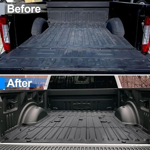 حصيرة سرير صندوق السيارة لعام 2017-2024 Ford F-250 F-350، بطانة سرير مخصصة لجميع الأحوال الجوية TPE مقاومة للماء فائقة التحمل 6.8FT ﻿لملحقات 2024 F-250 F-350 in Kuwait