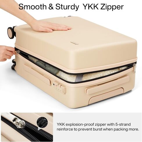 Hanke Carry On Luggage شركة الطيران المعتمدة، 20 بوصة تحمل على الأمتعة حقائب ذات هيكل صلب مع عجلات خفيفة الوزن TSA Travel Luggage (الخيزران الأخضر) in Kuwait