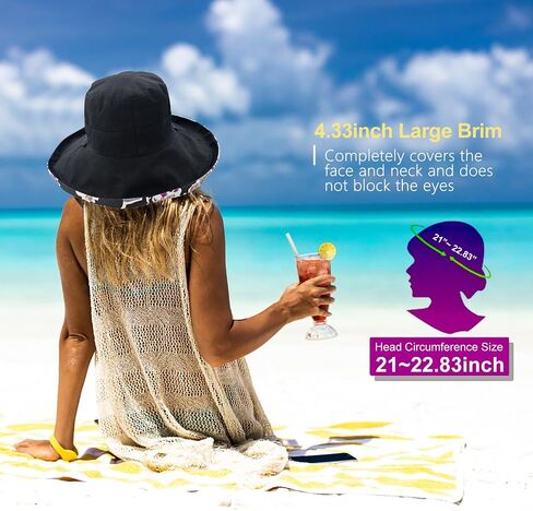 100% Cotton Women Sun Hats Wide Brim Gardening Bucket Hat Travel Sun Protection Packable Womens Beach Hat -Fold-UP Brim in Saudi Arabia