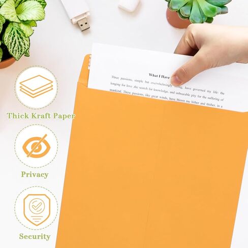 100 قطعة من 3 أحجام من الأظرف البريدية للكتالوج، قابلة للتقشير والختم، مغلف كتالوج قابل للطباعة من ورق كرافت مضاد للتمزق لحفظ الملفات أو تخزينها أو إرسالها بالبريد، 6 × 9 بوصة، 9 × 12 بوصة، 10 × 13 بوصة (أبيض) in Kuwait