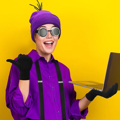 3 مجموعات من أزياء Steampunk التأثيرية تتضمن قبعات صغيرة ونظارات شمسية بمشبك قابل للتعديل وقفازات الحمالات وسيقان الشنيل in Kuwait