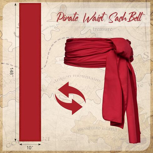 5 Pieces Pirate Costume Accessories Set For Women Men Pirates Belt and Pirate Head Scarf Bandanas for Halloween in Kuwait