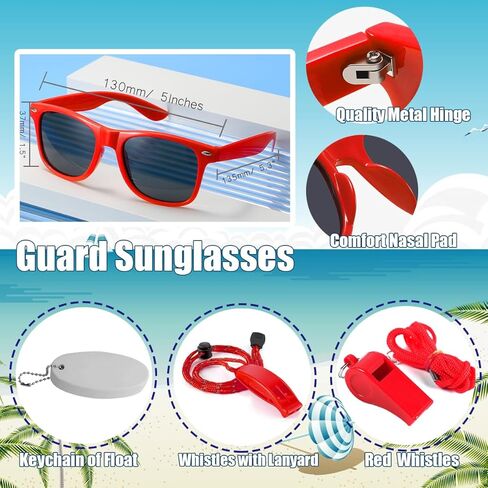 8Pcs Guard Costume Set for Women Men Fanny Pack Whistle Lifeguard Guard Accessories Set for Halloween Party Dress Up in Saudi Arabia