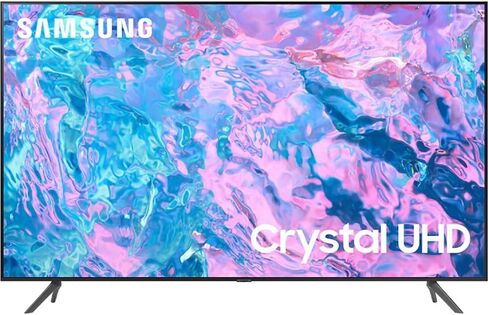 حزمة تلفزيون سامسونج الذكية UN55CU7000 مقاس 55 بوصة Crystal UHD 4K مع حزمة حماية محسنة CPS لمدة عامين (موديل 2023) in Kuwait