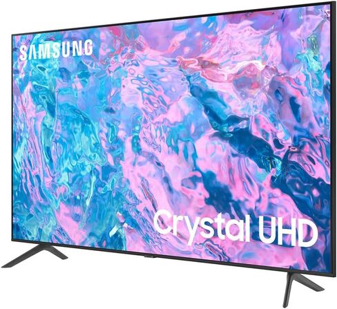 حزمة تلفزيون سامسونج الذكية UN55CU7000 مقاس 55 بوصة Crystal UHD 4K مع حزمة حماية محسنة CPS لمدة عامين (موديل 2023) in Kuwait
