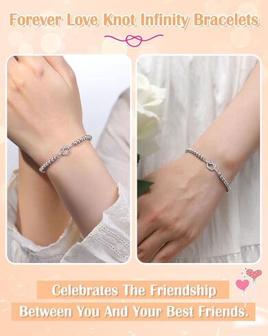 Forever Love Knot Infinity Friendship Bracelets for Women, Bridesmaid Wedding Birthday Christmas Valentines Day Gifts for Friends in Saudi Arabia