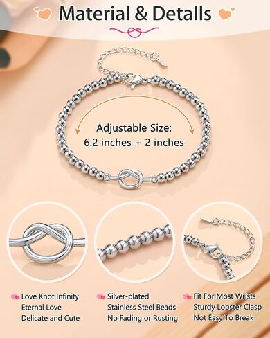Forever Love Knot Infinity Friendship Bracelets for Women, Bridesmaid Wedding Birthday Christmas Valentines Day Gifts for Friends in Saudi Arabia
