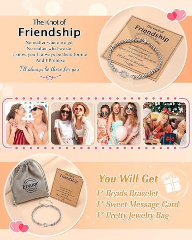 Forever Love Knot Infinity Friendship Bracelets for Women, Bridesmaid Wedding Birthday Christmas Valentines Day Gifts for Friends in Saudi Arabia
