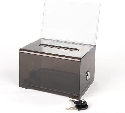 Voting Box Donation Box with Lock and Bracket - Secure Suggestion Box, Perfect for Business Cards (6.2 "x 4.1" x2.4 x4) (1 Piece Black) in Saudi Arabia