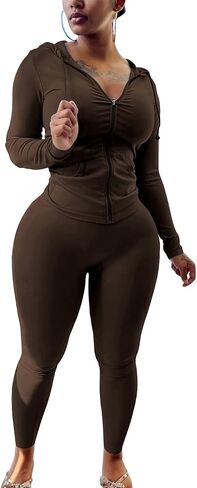 Mrskoala Two Piece Outfits for Women Jogger Sets Workout Sweat Suits Tracksuit Pants Set in Saudi Arabia