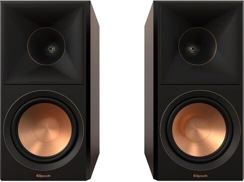 زوج مكبرات الصوت على رف الكتب Klipsch Reference Premiere RP-600M II مع قرن Tractrix الهجين الجديد كليًا الأكبر حجمًا 90 درجة × 90 درجة، ومكبرات صوت سيراميكية مقاس 6.5 بوصة لصوت المسرح المنزلي الديناميكي باللون الأبنوسي in Saudi Arabia