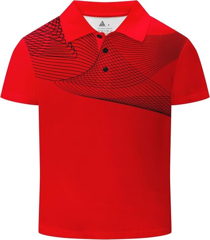 Boys Printed Polo Shirt Short Sleeve Stylish Moisture Wicking UPF 30+ Performance Golf Shirts 7-16 Years in Saudi Arabia