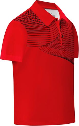 Boys Printed Polo Shirt Short Sleeve Stylish Moisture Wicking UPF 30+ Performance Golf Shirts 7-16 Years in Saudi Arabia