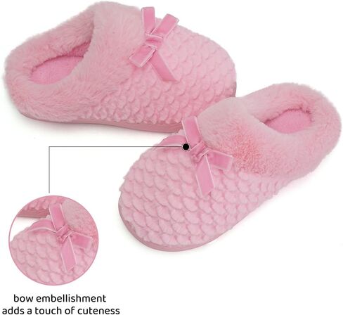 WateLves Girls Slippers Kids Slip On Winter House Shoes Anti-Slip Soft Coral Fleece Slipper for Indoor & Outdoor in Kuwait