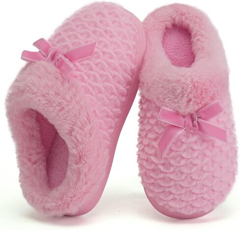 WateLves Girls Slippers Kids Slip On Winter House Shoes Anti-Slip Soft Coral Fleece Slipper for Indoor & Outdoor in Kuwait
