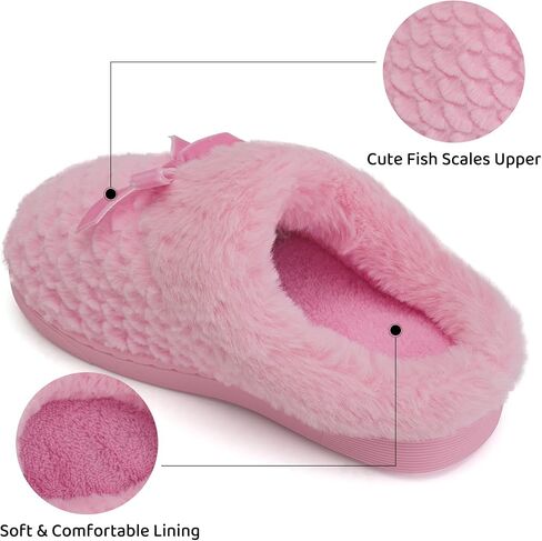 WateLves Girls Slippers Kids Slip On Winter House Shoes Anti-Slip Soft Coral Fleece Slipper for Indoor & Outdoor in Kuwait