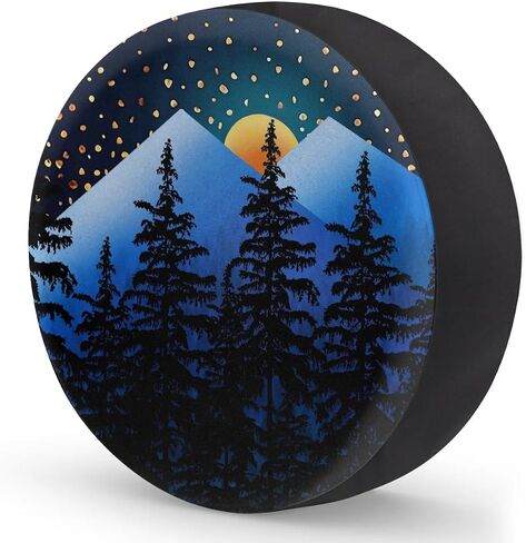Mountain Forest Landscape Spare Tire Cover Wheel Protectors Weatherproof Wheel Covers Universal Fit for Trailer Rv SUV Truck Camper Travel Trailers 15 in in Saudi Arabia