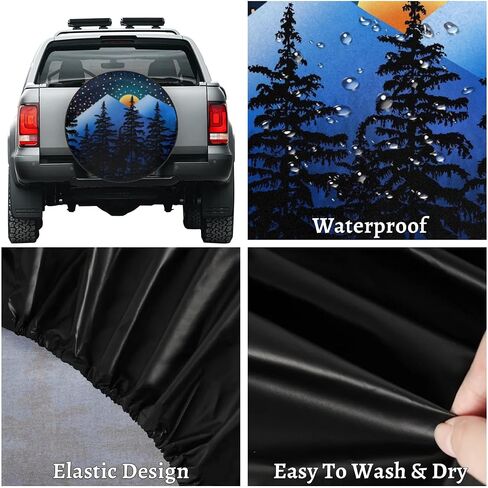 Mountain Forest Landscape Spare Tire Cover Wheel Protectors Weatherproof Wheel Covers Universal Fit for Trailer Rv SUV Truck Camper Travel Trailers 15 in in Saudi Arabia