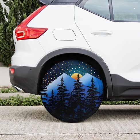 Mountain Forest Landscape Spare Tire Cover Wheel Protectors Weatherproof Wheel Covers Universal Fit for Trailer Rv SUV Truck Camper Travel Trailers 15 in in Saudi Arabia