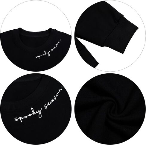 HEBBE Spooky Season Sweatshirts Halloween Ghost Sweatshirt Women - Halloween Graphic Crewneck Tops Casual Sweater in Kuwait