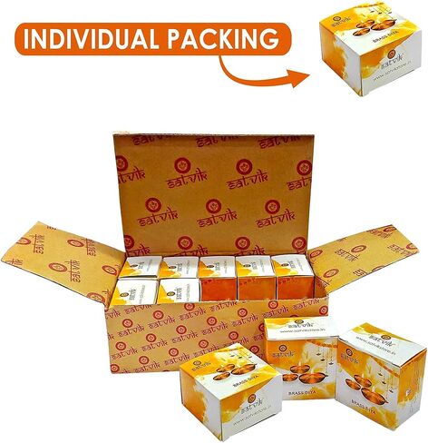 Satvik 10 قطع مصنوعة يدويًا من النحاس الذهبي المنقوش على شكل كوبر ديا مصنوعة من النحاس البكر. ديوالي ضياء فيلاككو لبوجا بوجا. مصباح الزيت الهندي التقليدي. عناصر هدايا ديكور ديباوالي (مجموعة 10 قطع.) in Kuwait