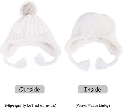 قبعة صغيرة شتوية للفتيات الصغيرات والأولاد، قبعة أذن مبطنة بالصوف الدافئ للفتيات الصغيرات والأولاد in Kuwait