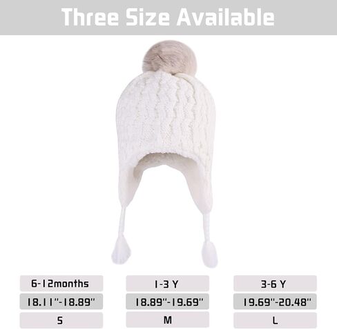 قبعة صغيرة شتوية للفتيات الصغيرات والأولاد، قبعة أذن مبطنة بالصوف الدافئ للفتيات الصغيرات والأولاد in Kuwait