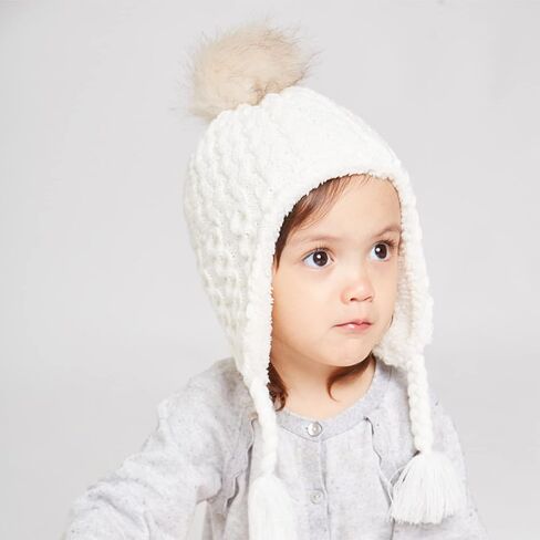 قبعة صغيرة شتوية للفتيات الصغيرات والأولاد، قبعة أذن مبطنة بالصوف الدافئ للفتيات الصغيرات والأولاد in Kuwait