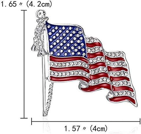 American Flag Brooches American Flag Badge Pins Star Lapel Pins Accessories Sparkling Diamond Crystal Rhinestone Patriotic Hat Tack Badge Pins in Saudi Arabia