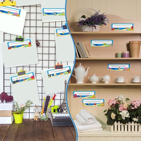 40 Pieces Sea Themed Flat Name Plates Sea Life Colorful Desk Name Plates Ocean Sea Animal Desk Buddy Name Labels for School Desk Decor Self Adhesive Labels Bulletin Board Scrapbooking Supplies in Saudi Arabia