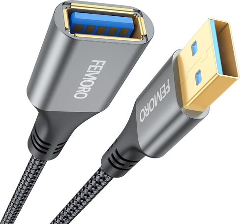 كابل تمديد USB 3 أقدام، سلك تمديد USB 3.0 مضفر، USB 3 ذكر إلى أنثى موسع طويل من النوع A منفذ نقل بيانات عالي السرعة وشحن لطابعة كاميرا USB ولوحة مفاتيح فلاش ومحرك أقراص USB in Kuwait