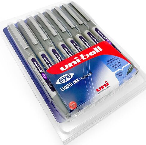 Uni-Ball - UB-157 Rollerball Pens - 0.7mm Nib - Violet Purple Ink - Wallet of 8 in Saudi Arabia