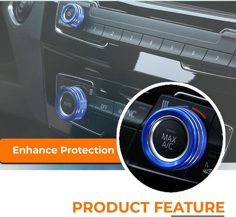 Beetech Air Conditioner Volume Control Dial Cover Set - Compatible with BMW 1 Series, 2 Series, 3 Series, 4 Series, X1, X2 - Knob Switch Adjustment Interior Custom Accessories Parts (Silver) in Saudi Arabia