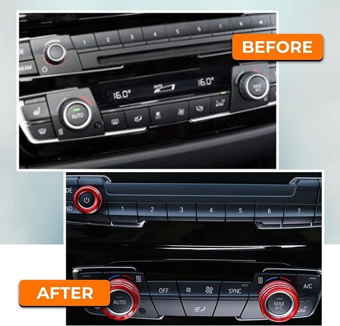 Beetech Air Conditioner Volume Control Dial Cover Set - Compatible with BMW 1 Series, 2 Series, 3 Series, 4 Series, X1, X2 - Knob Switch Adjustment Interior Custom Accessories Parts (Silver) in Saudi Arabia