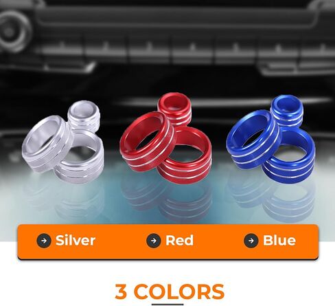 Beetech Air Conditioner Volume Control Dial Cover Set - Compatible with BMW 1 Series, 2 Series, 3 Series, 4 Series, X1, X2 - Knob Switch Adjustment Interior Custom Accessories Parts (Silver) in Saudi Arabia