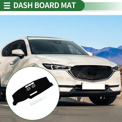 غطاء لوحة القيادة Motoforti، سجادة لوحة القيادة غير قابلة للانزلاق لسيارة Mazda CX5 2017-2020، بوليستر، أسود أزرق in Saudi Arabia