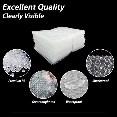 أكياس فقاعات مقاس 12 × 14 بوصة، 50 قطعة من أكياس الفقاعات الملتفة، غلاف مبطن شفاف للفقاعات، مستلزمات تعبئة مزدوجة الجدران للتخزين والشحن والنقل والتعبئة in Kuwait
