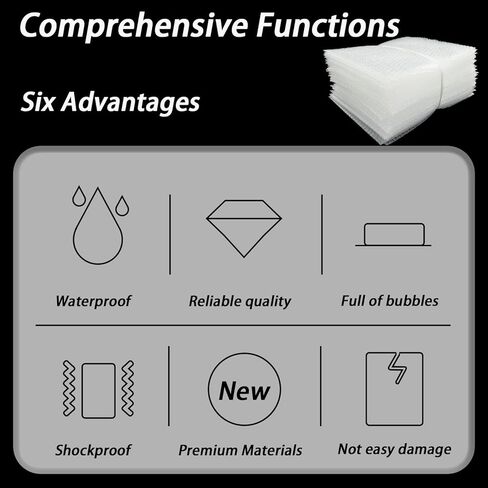 أكياس فقاعات مقاس 12 × 14 بوصة، 50 قطعة من أكياس الفقاعات الملتفة، غلاف مبطن شفاف للفقاعات، مستلزمات تعبئة مزدوجة الجدران للتخزين والشحن والنقل والتعبئة in Kuwait