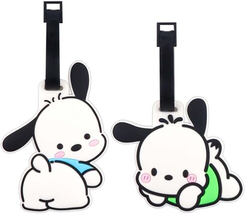 علامة الأمتعة أنيمي - عبوتان، علامات الأمتعة الكرتونية اللطيفة مع حزام حزام من السيليكون، بطاقة تعريف حقيبة لطيفة، علامات حقيبة Kawaii للأطفال والنساء والفتيات (H) in Kuwait