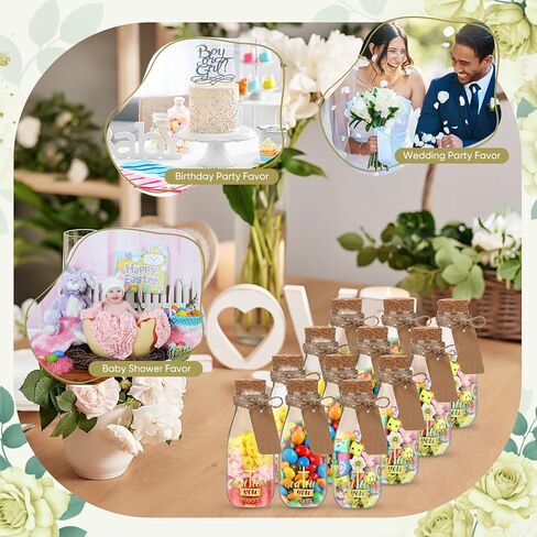 48 مجموعة من زجاجات الجرعات البلاستيكية المقدسة الكاثوليكية سعة 4 أونصة مع الفلين، برطمانات شفافة للمياه المعمودية المقدسة مع ملصق ذهبي متقاطع صغير وشفاف لتزيين الكنيسة زجاجة فارغة للمنزل وحفلات الزفاف in Kuwait