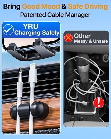 YRU True Military-Grade [360° Rotation Suction] 2026 Ultimate Car Phone Holder Mount【90+LBS Safest Strongest & Patent Certs】 Dash Windshield for iPhone 17 16 Pro Max Speakerphones, Gloss Black in Kuwait
