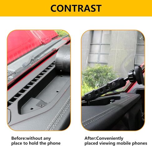 Magnetic Car Phone Holder Mount Dash Phone Mount Car Accessories for 2018-2023 Jeep Wrangler Jl 2/4 Door 4XE Gladiator JT 360° Adjustable Cell Phone Car Mount,Black in Saudi Arabia