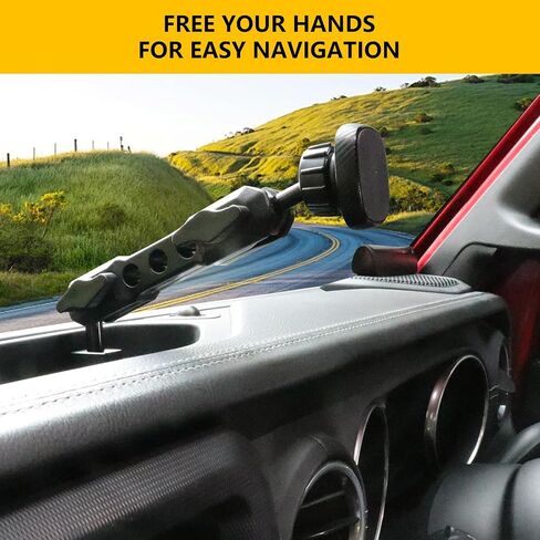 Magnetic Car Phone Holder Mount Dash Phone Mount Car Accessories for 2018-2023 Jeep Wrangler Jl 2/4 Door 4XE Gladiator JT 360° Adjustable Cell Phone Car Mount,Black in Saudi Arabia