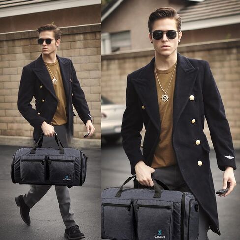 Convertible Garment Bag, Carry on Garment Duffel Bag for Travel with Double Back Strap and Detachable Shoulder 2 in 1 Hanging Suitcase Suit Bag for Men Women (Snow Black) in Saudi Arabia