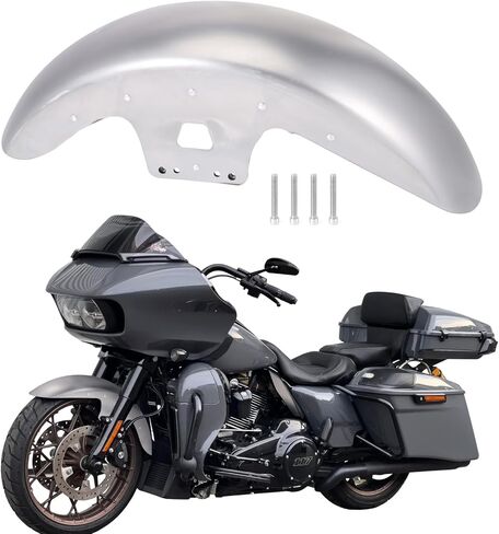واقي الطين الأمامي، عجلات 19 بوصة ملفوفة أمامية تناسب Harley Touring Road King Road Glide Electra Glide Street Glide 2014-2023 (غير مطلي) in Kuwait