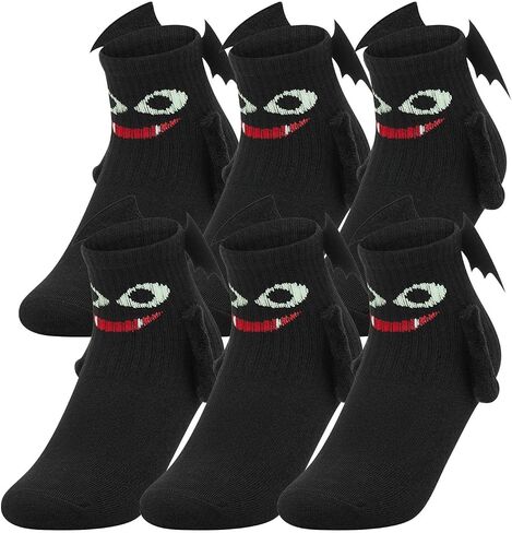 BINPURE Halloween Magnetic Holding Hands Socks Bat Hand in Hand Socks Funny Socks Gift for Kids, Aldult, Friends, Couples in Saudi Arabia