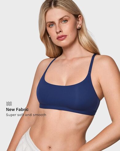 Women's Inbarely Soft Racerback Bralette - Wireless Full Coverage Unlined Sports Bra in Kuwait